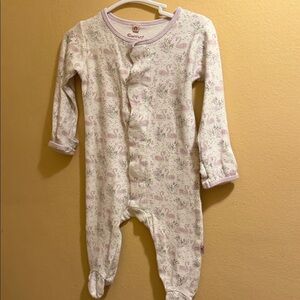 Magnetic Me Pink and White Swan Print Footed One-Piece
